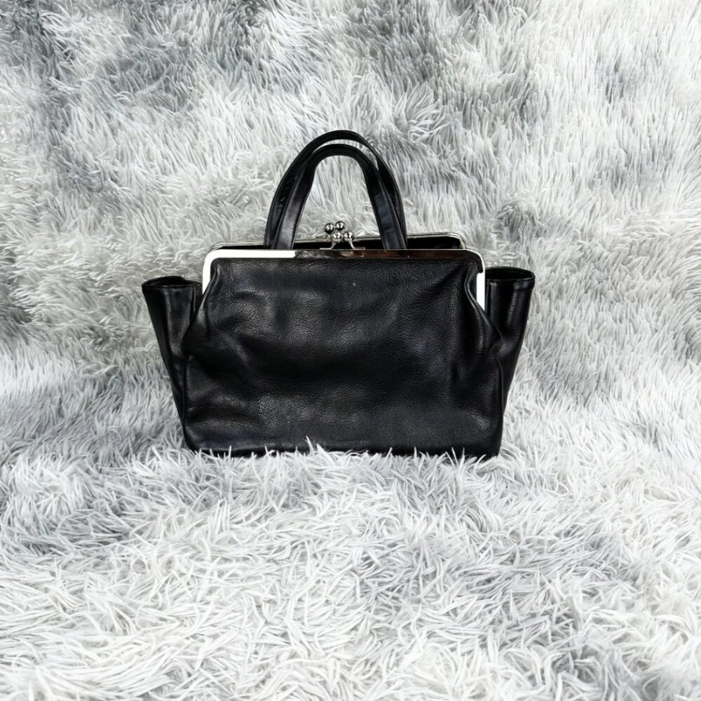 Yohji Yamamoto Noir Kisslock double compartment Leather black Doctor style
